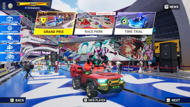Colours Adjustment mod showing vibrant and bright colors in Sonic Racing Cross Worlds